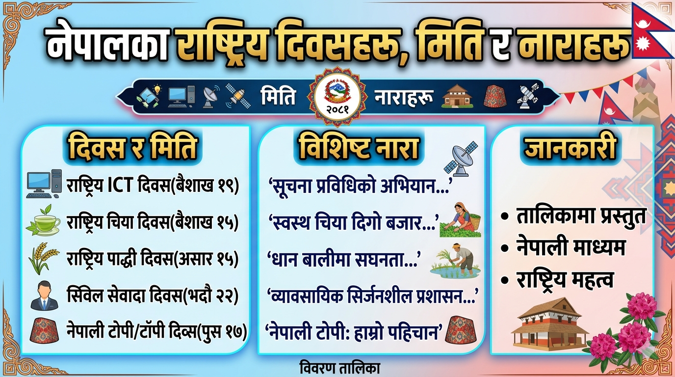 National days, dates and slogans of Nepal