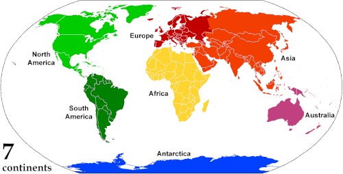 Area of ​​continents