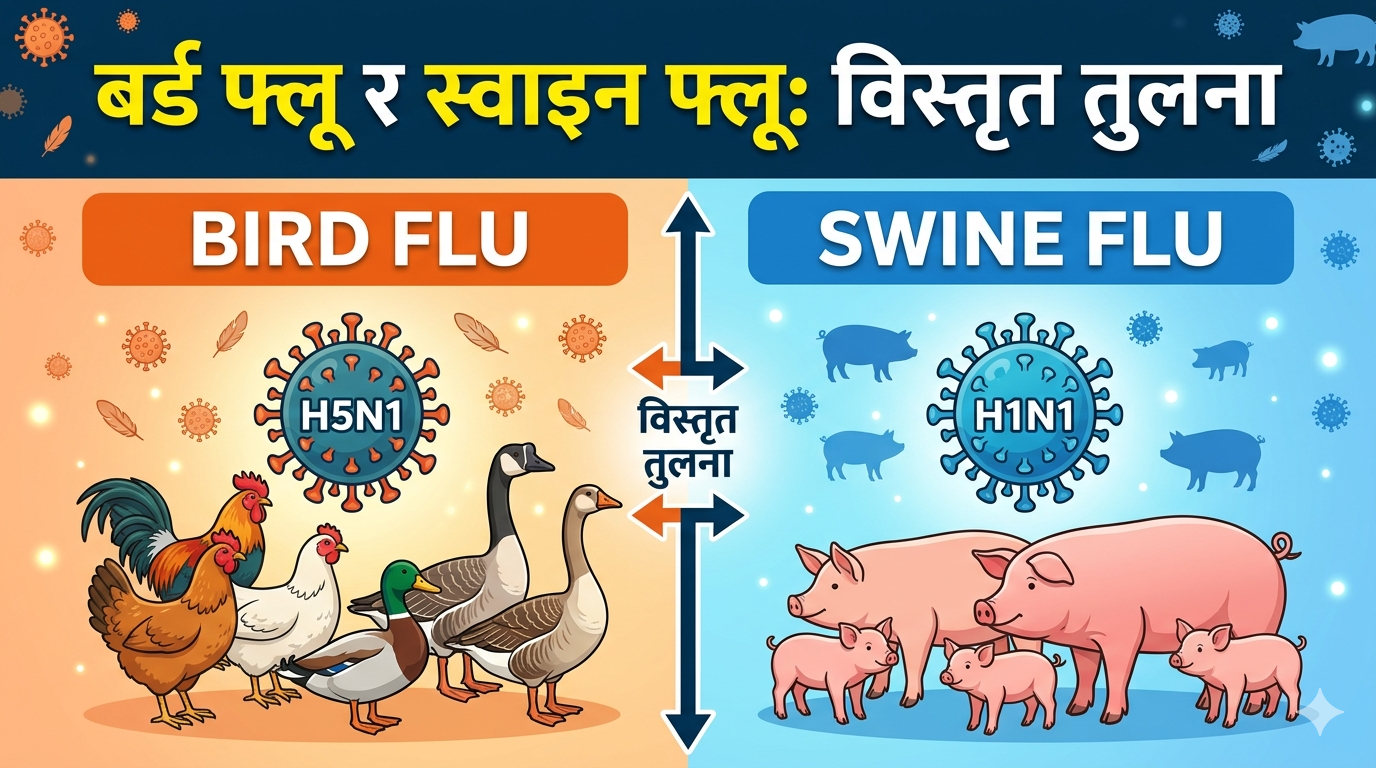 Detailed comparison between bird flu and swine flu