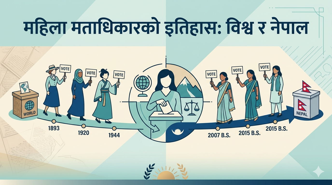 Historical years of the world and Nepal related to the history of Women's Suffrage