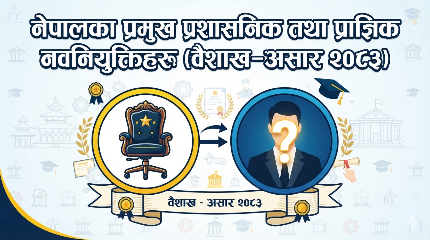 Major administrative and academic new appointments in Nepal (Baishakh-Asar 2083)