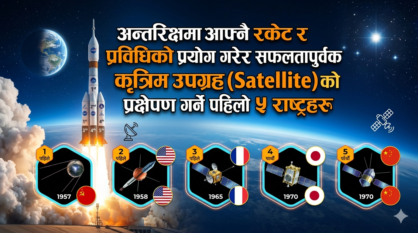 The first 5 countries to successfully launch an artificial satellite into space using their own rockets and technology